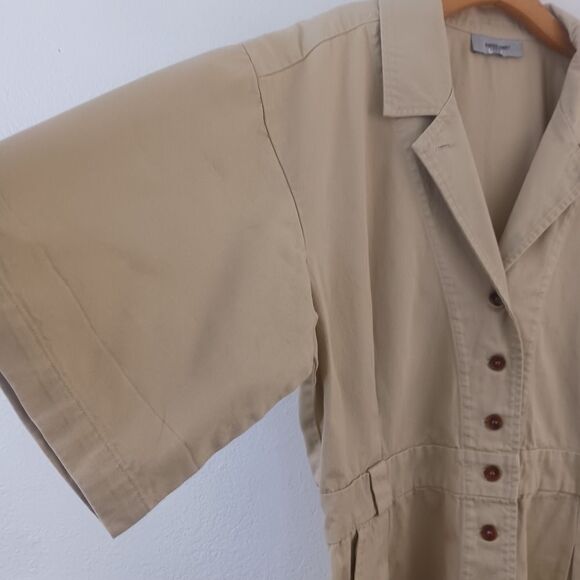 RACHEL COMEY Larch Butter Beige Short Sleeve Button Romper Shortsuit size 10 - Picture 4 of 7